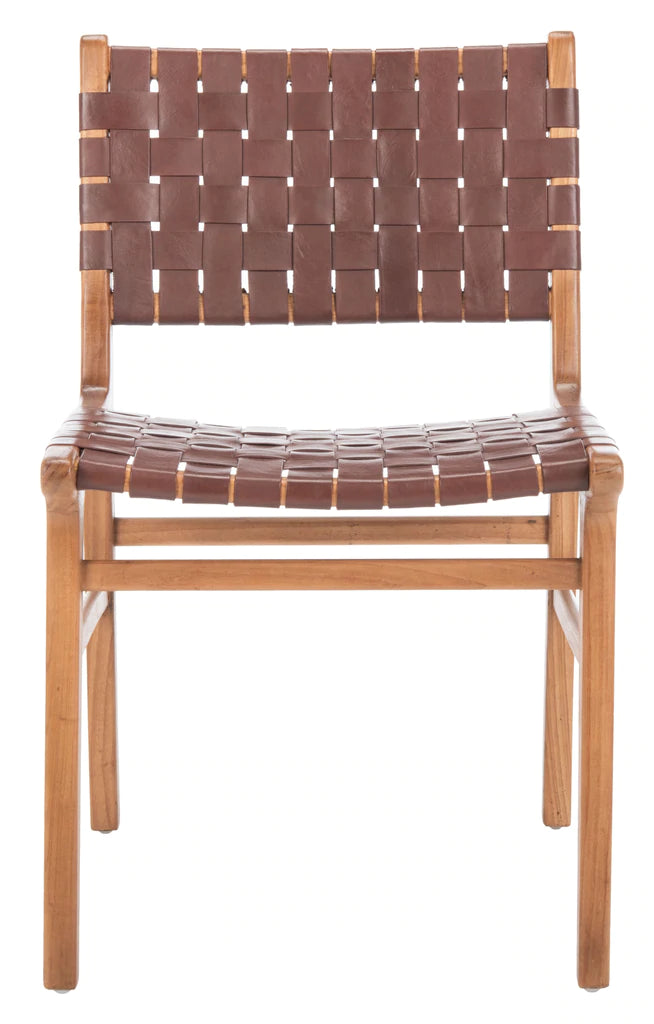 Safavieh Taika Woven Leather Dining Chair- Set of 2 | Dining Chairs | Modishstore - 8