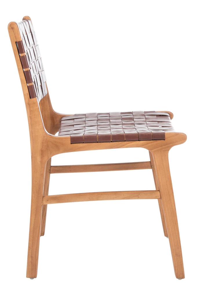 Safavieh Taika Woven Leather Dining Chair- Set of 2 | Dining Chairs | Modishstore - 5