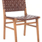 Safavieh Taika Woven Leather Dining Chair- Set of 2 | Dining Chairs | Modishstore - 3