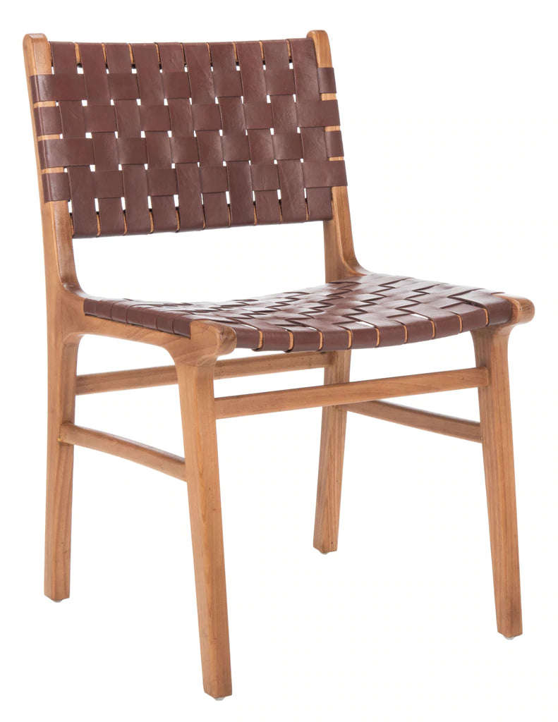 Safavieh Taika Woven Leather Dining Chair- Set of 2 | Dining Chairs | Modishstore - 3