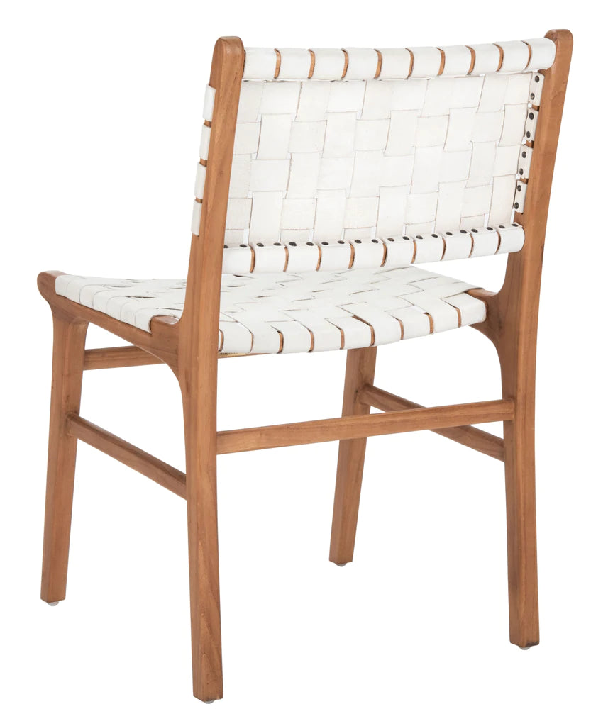 Safavieh taika woven discount leather dining chair