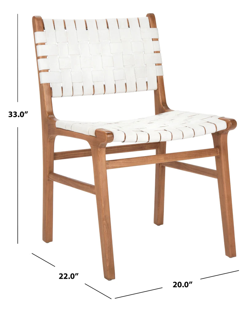 Safavieh Taika Woven Leather Dining Chair- Set of 2 | Dining Chairs | Modishstore - 10