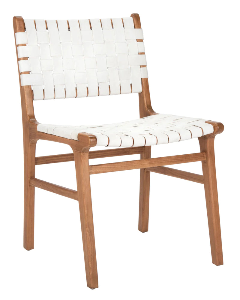 Safavieh Taika Woven Leather Dining Chair- Set of 2 | Dining Chairs | Modishstore - 12