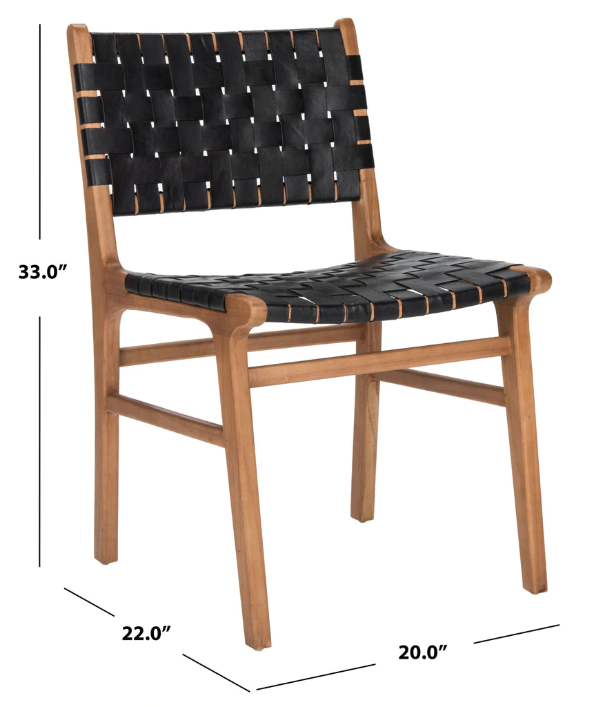 Safavieh Taika Woven Leather Dining Chair- Set of 2 | Dining Chairs | Modishstore - 21
