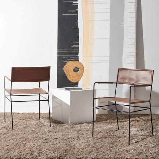 Safavieh Alyx Leather Dining Chair | Dining Chairs | Modishstore - 1