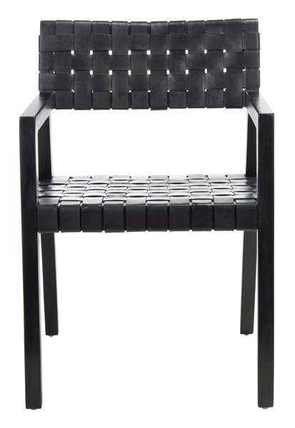 Safavieh Cire Leather Dining Chair - Black | Dining Chairs | Modishstore