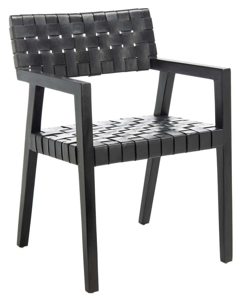 Safavieh Cire Leather Dining Chair - Black | Dining Chairs | Modishstore - 2