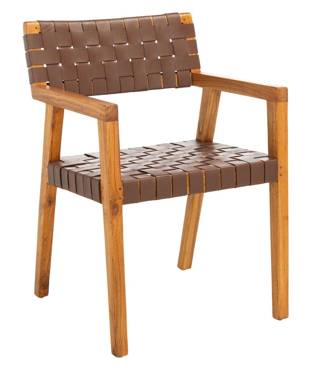 Safavieh Cire Leather Dining Chair - Cognac | Dining Chairs | Modishstore - 2