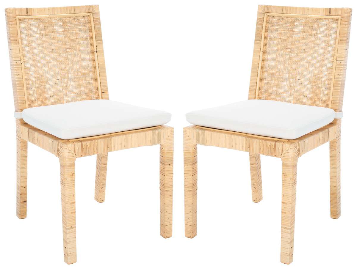 Safavieh Tojo Cane Dining Chair W/ Cushion Set Of 2 - Natural | Dining Chairs | Modishstore - 2