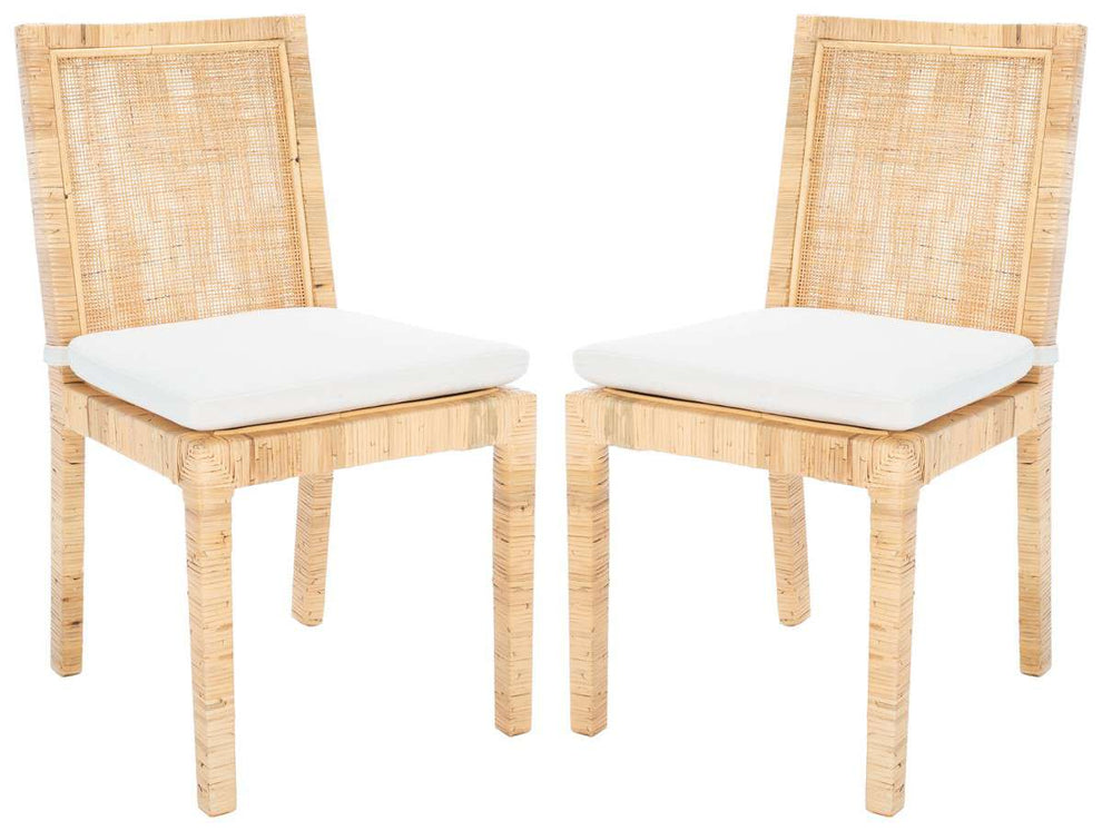Safavieh Tojo Cane Dining Chair W/ Cushion Set Of 2 - Natural | Dining Chairs | Modishstore - 2