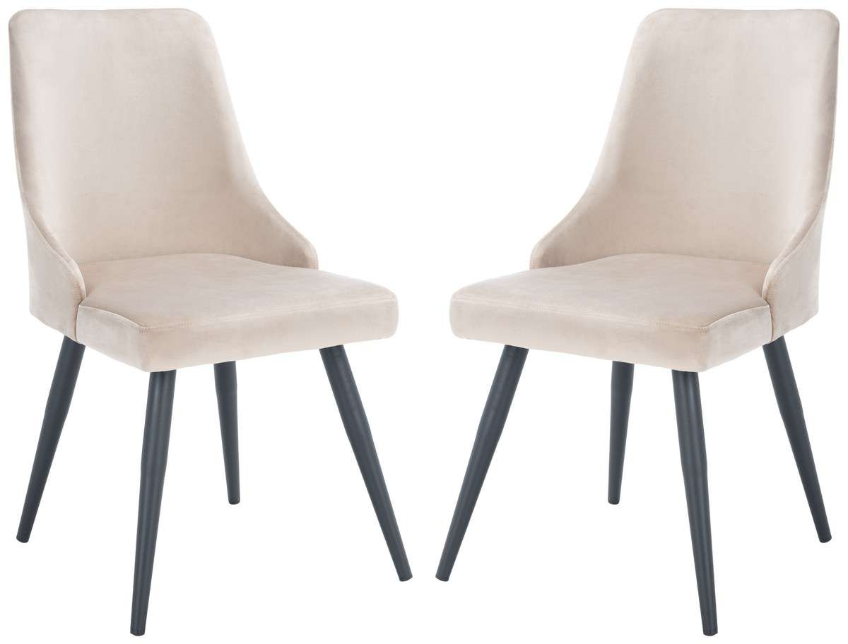 Safavieh Zoi Upholstered Dining Chair Set Of 2 - Taupe | Dining Chairs | Modishstore - 2