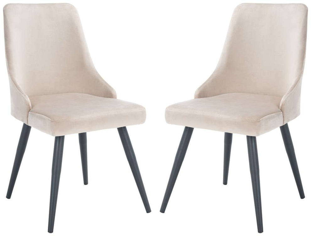Safavieh Zoi Upholstered Dining Chair Set Of 2 - Taupe | Dining Chairs | Modishstore - 2