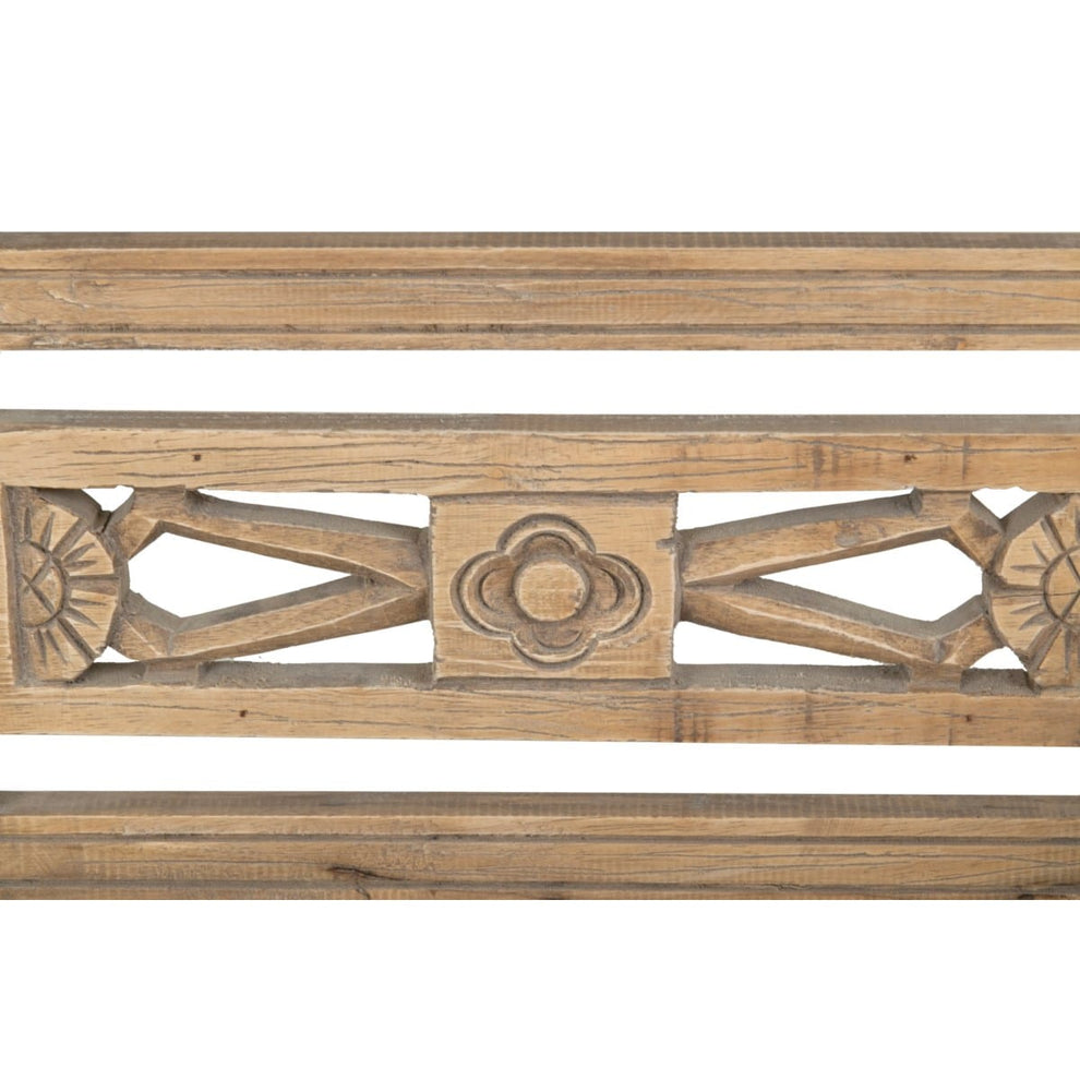 Promenade Mindi Wood Carved Wood Bench DF-PR206 by Jeffan | Benches | Modishstore - 4