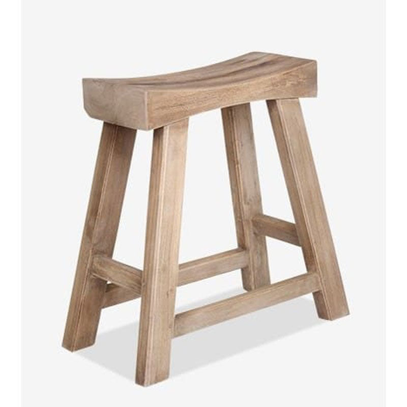 Promenade Vintage Style Mindi Wood Accent Stool by Jeffan | Stools | Modishstore