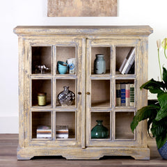 Promenade Mindi Wood Glass Pane 2 Door Cabinets by Jeffan