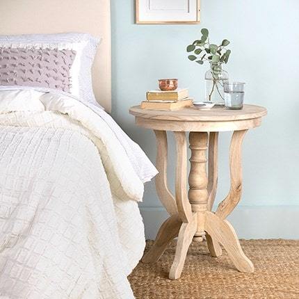 Promenade Mindi Wood  Round Side Table by Jeffan | Side Tables | Modishstore - 2