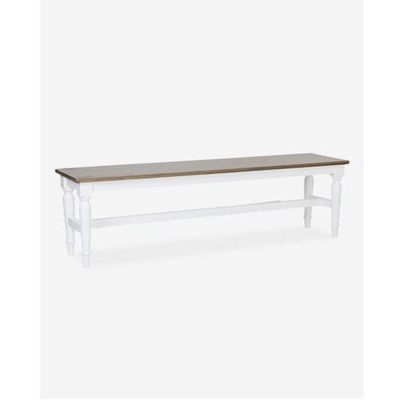 Simone Mango Wood Bench-White | Benches | Modishstore