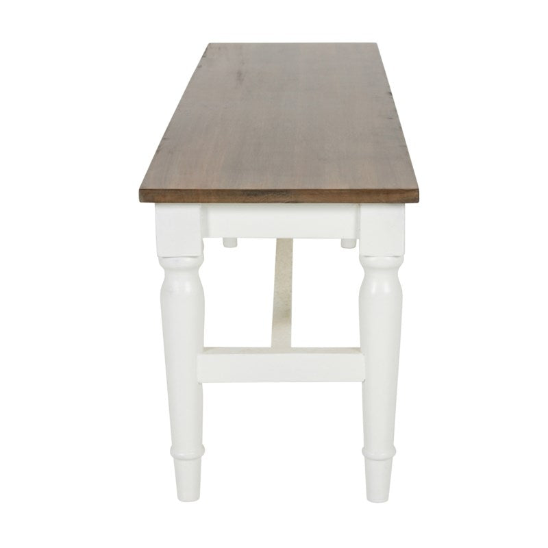 Simone Mango Wood Bench-White | Benches | Modishstore - 2