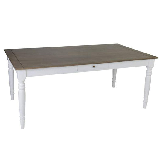 Simone Mahogany Wood Dining Table-White by Jeffan | Dining Tables | Modishstore