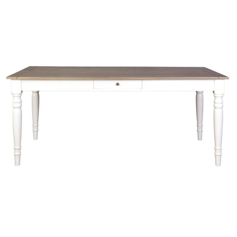 Simone Mahogany Wood Dining Table-White by Jeffan | Dining Tables | Modishstore - 2