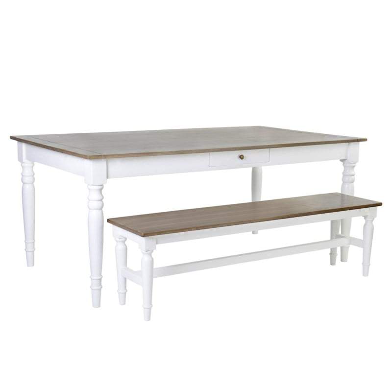 Simone Mahogany Wood Dining Table-White by Jeffan | Dining Tables | Modishstore - 8