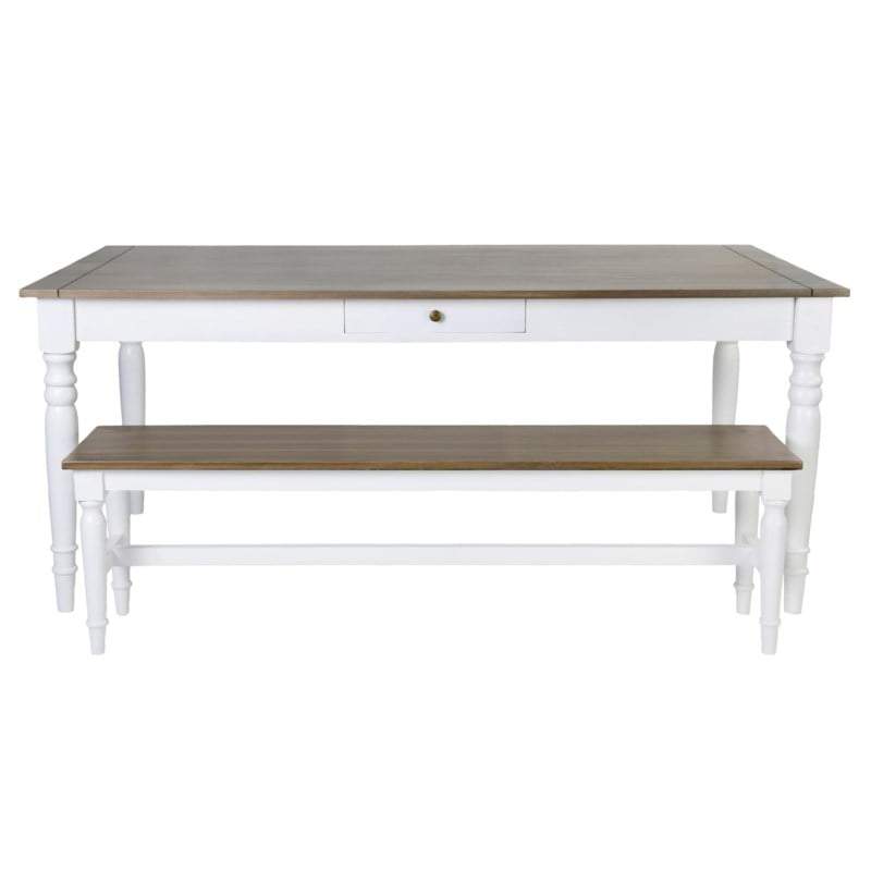 Simone Mahogany Wood Dining Table-White by Jeffan | Dining Tables | Modishstore - 9