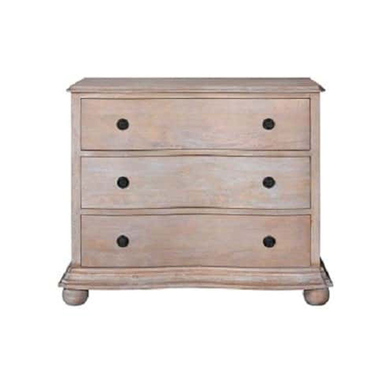 Joan Mango Wood 3 Drawer Dresser, MC Grey by Jeffan | Dressers | Modishstore - 2