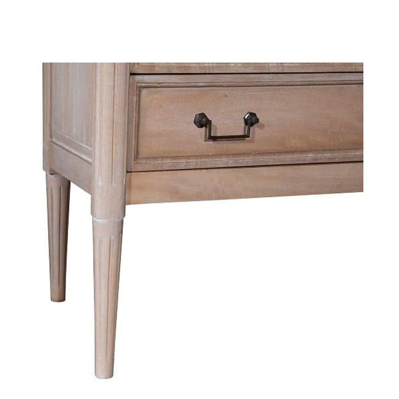 Amelia Mango Wood 2 Drawer Chest, Satin/Vintage White by Jeffan | Drawers | Modishstore - 4