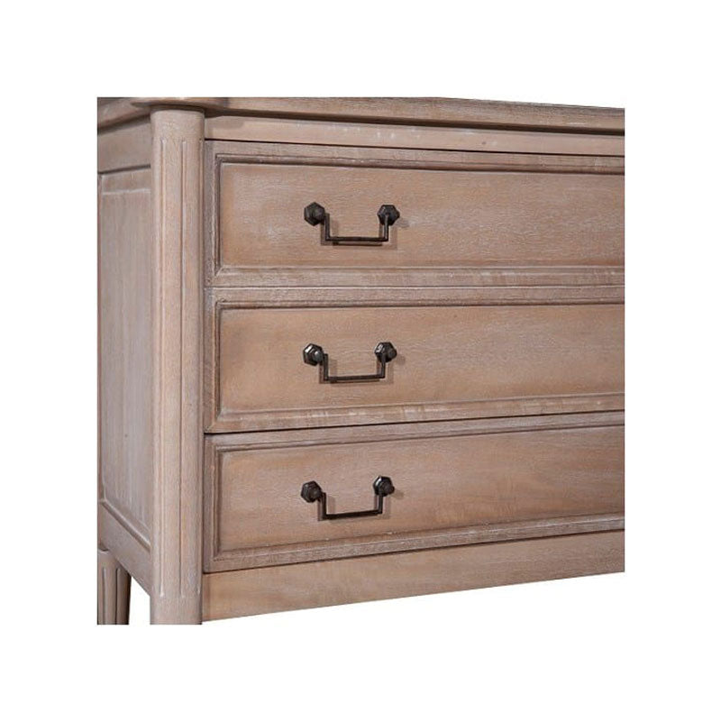 Amelia Mango Wood 2 Drawer Chest, Satin/Vintage White by Jeffan | Drawers | Modishstore - 5