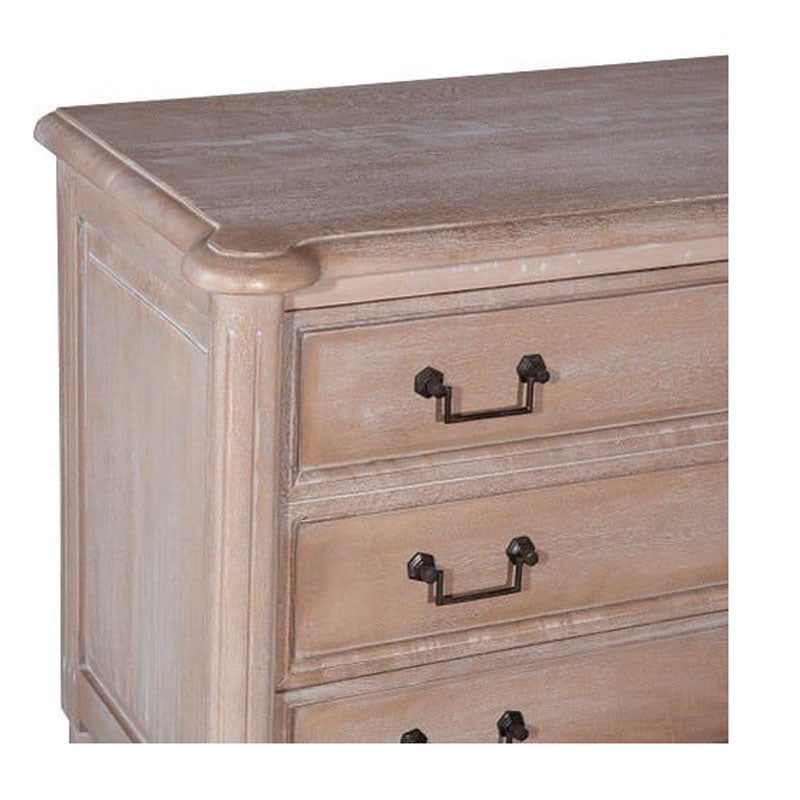 Amelia Mango Wood 2 Drawer Chest, Satin/Vintage White by Jeffan | Drawers | Modishstore - 6