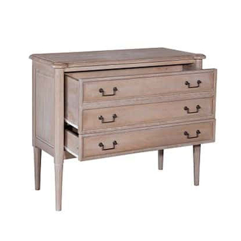 Amelia Mango Wood 2 Drawer Chest, Satin/Vintage White by Jeffan | Drawers | Modishstore - 2