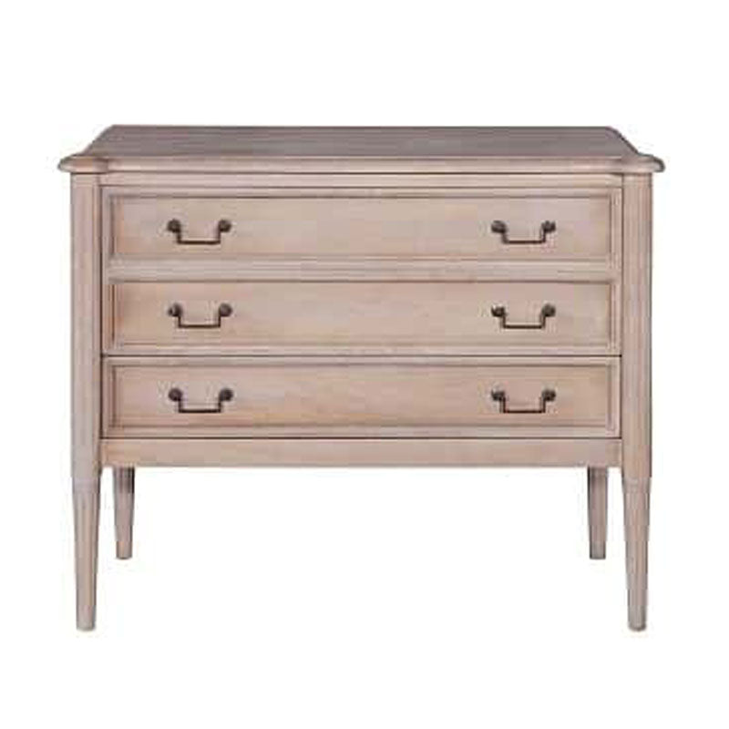 Amelia Mango Wood 2 Drawer Chest, Satin/Vintage White by Jeffan | Drawers | Modishstore - 9