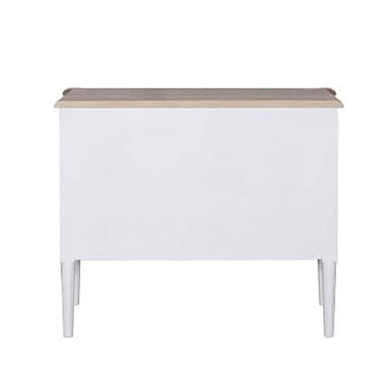 Amelia Mango Wood 2 Drawer Chest, Satin/Vintage White by Jeffan | Drawers | Modishstore - 14