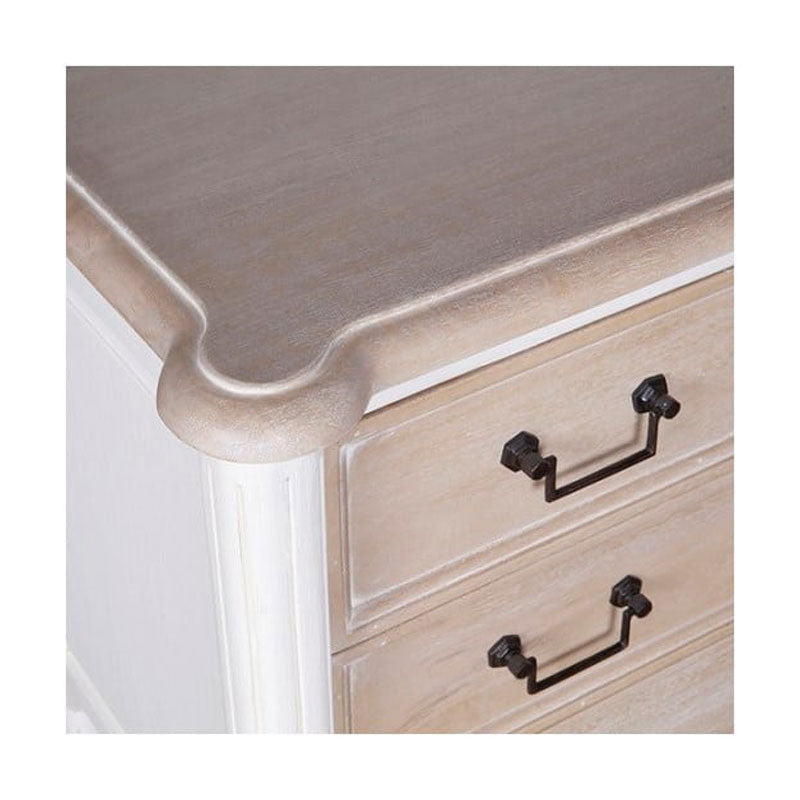 Amelia Mango Wood 2 Drawer Chest, Satin/Vintage White by Jeffan | Drawers | Modishstore - 15
