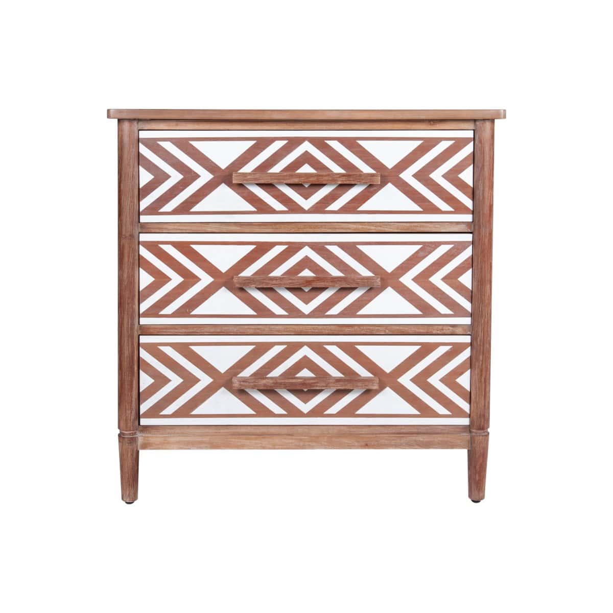 Sophie Mahogany Wood 3 Drawer Chest, Dark Brown by Jeffan | Drawers | Modishstore - 2