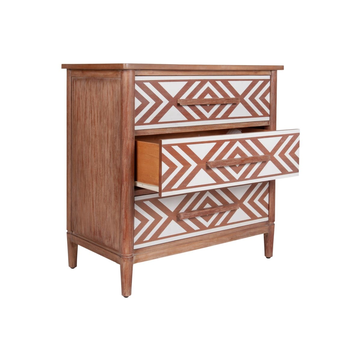 Sophie Mahogany Wood 3 Drawer Chest, Dark Brown by Jeffan | Drawers | Modishstore - 4