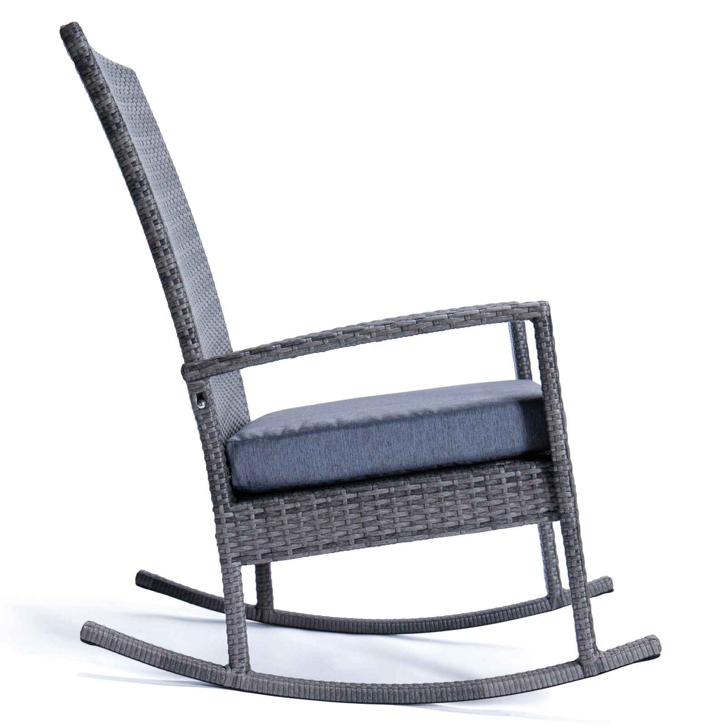 LeisureMod Duval Outdoor Wicker Rocking Chairs With Cushion | Rocking Chairs | Modishstore - 14