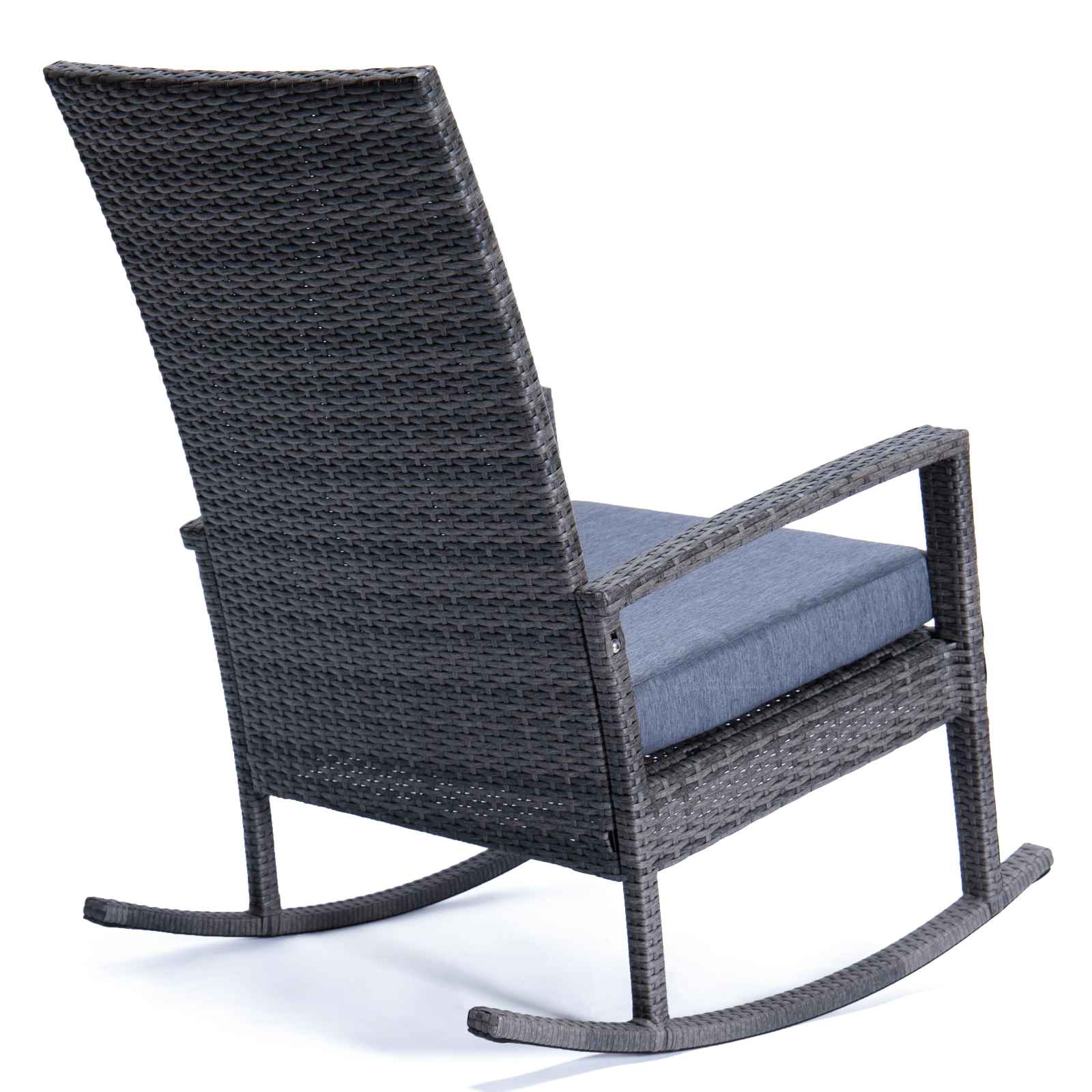 LeisureMod Duval Outdoor Wicker Rocking Chairs With Cushion | Rocking Chairs | Modishstore - 13