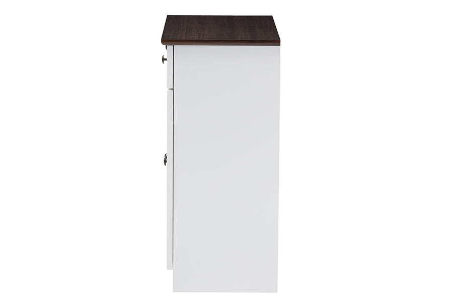 Baxton Studio Lauren Modern and Contemporary Buffet Kitchen Cabinet with Two Doors and Two Drawers | Cabinets | Modishstore - 2