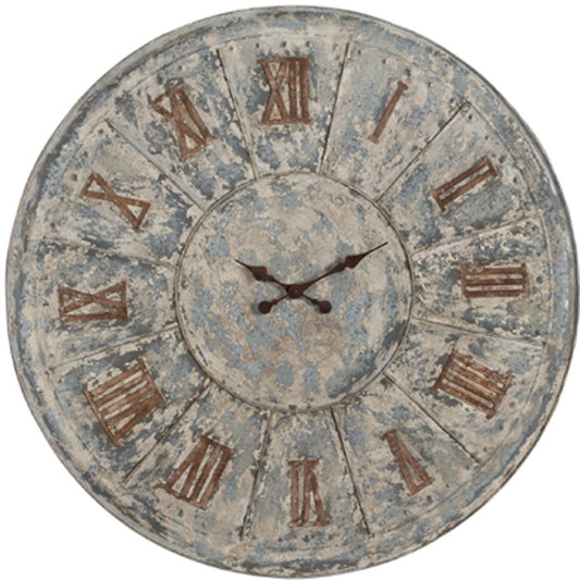 A&B Home Oversized Jonet Vintage Tin Round Clock | Clocks | Modishstore