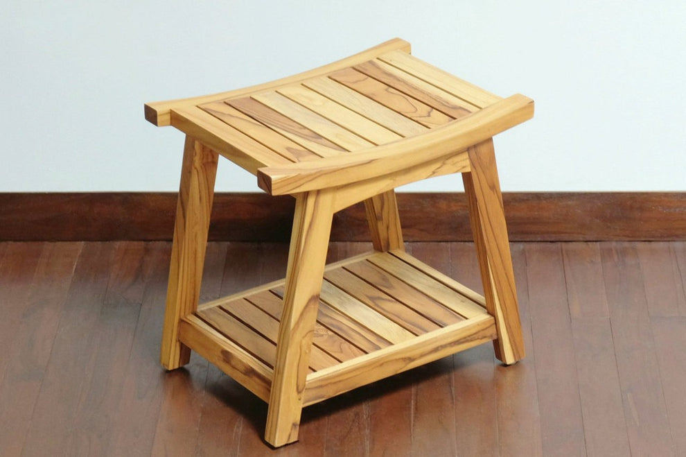 Masaya Ometepe Teak Shower Stool | Stools | Modishstore - 2