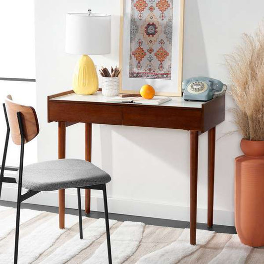 Safavieh Henley 2 Drawer Desk - Walnut | Desks | Modishstore