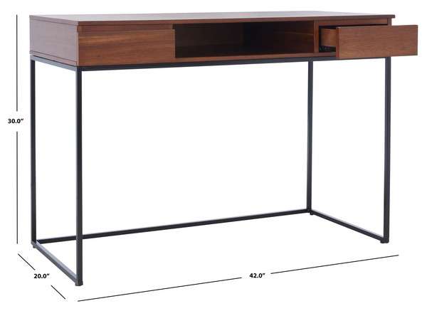 Safavieh Alric Desk - Walnut | Desks | Modishstore - 3