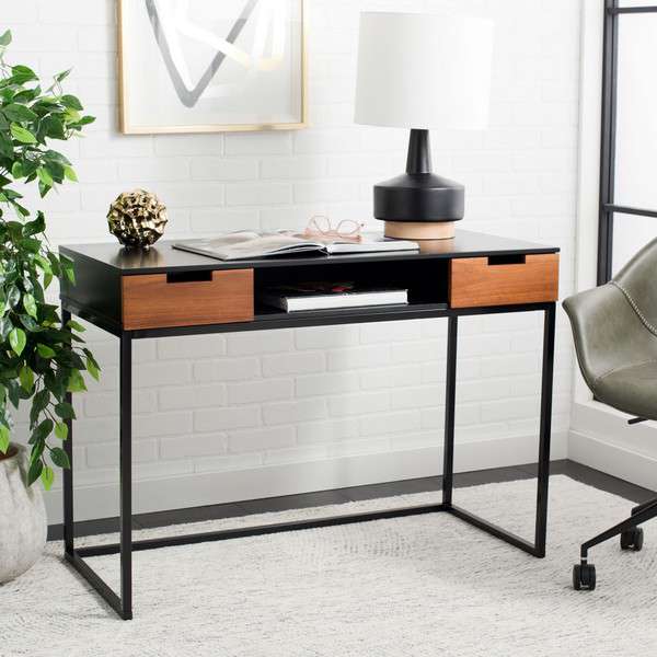 Safavieh Vance 2 Drawer 1 Shelf Desk - Brown | Desks | Modishstore - 4