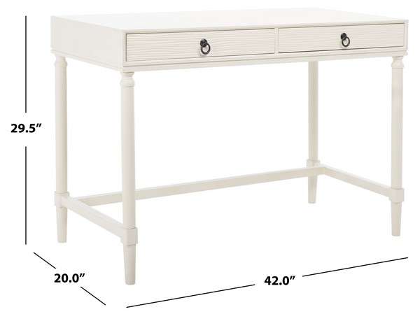 Safavieh Rhyne 2 Drawer Desk - White | Desks | Modishstore - 4