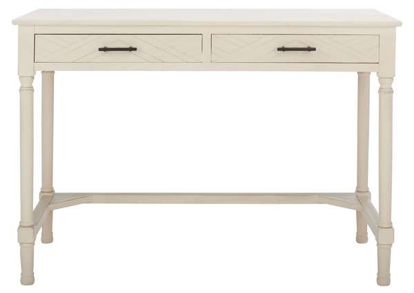 Safavieh Mckinlee 2 Drawer Desk - Distressed White | Desks | Modishstore - 2