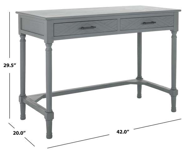 Safavieh Mckinlee 2 Drawer Desk - Distressed Gray | Desks | Modishstore - 4