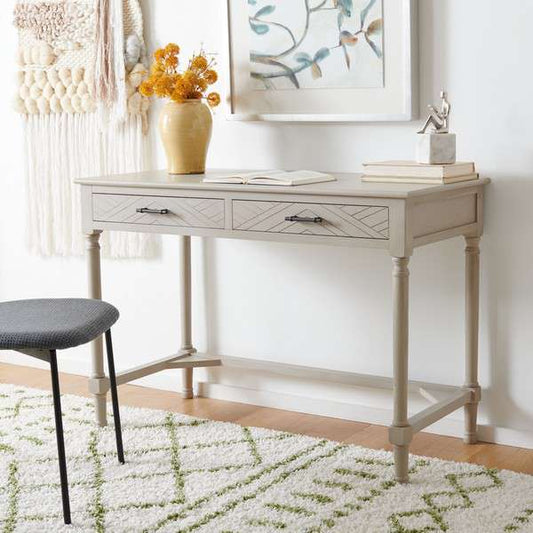 Safavieh Mckinlee 2 Drawer Desk - Taupe | Desks | Modishstore