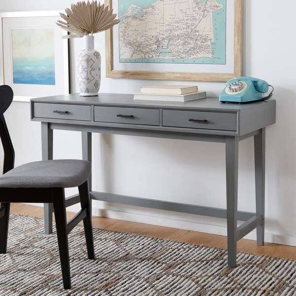 Safavieh Hawthorn 3 Drawer Desk - Distressed Gray | Desks | Modishstore