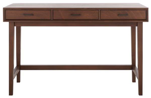 Safavieh Hawthorn 3 Drawer Desk - Brown | Desks | Modishstore - 2